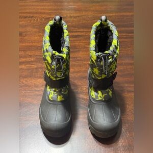 Northside Black and Neon Green Kids' Snow Boots